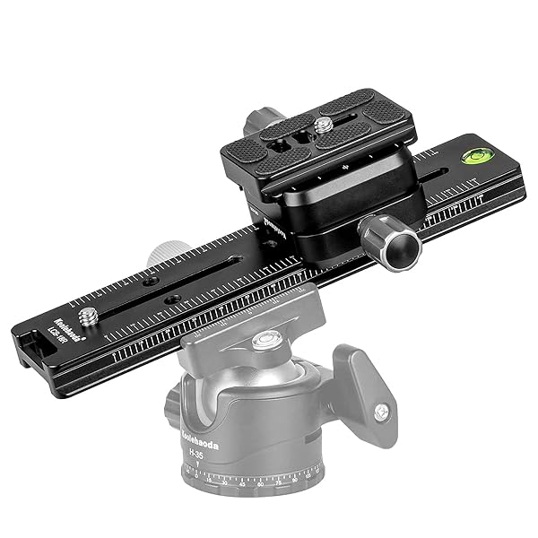 koolehaoda Koolehaoda 180mm Rail Nodal Slide Quick Release Clamp Dual Dovetail Camera Bracket Mount Rotatable for Arca Swiss Compatible Cameras