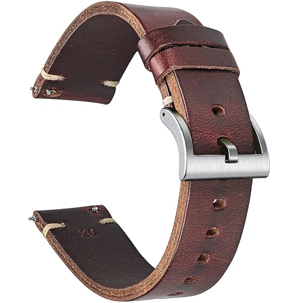 hemsut h Handmade Vintage Leather Watch Bands for Men Quick Release Horween Strap 18mm to 24mm Replacement - View 2 of 7