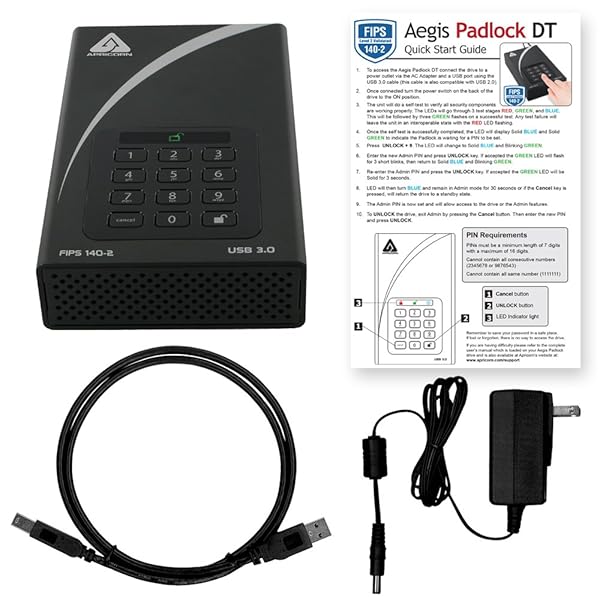 Apricorn Apricorn 18TB Aegis Desktop Padlock FIPS 140-2 Encrypted Hard Drive ADT-3PL256F-18TB Secure Storage Solution - View 6 of 6