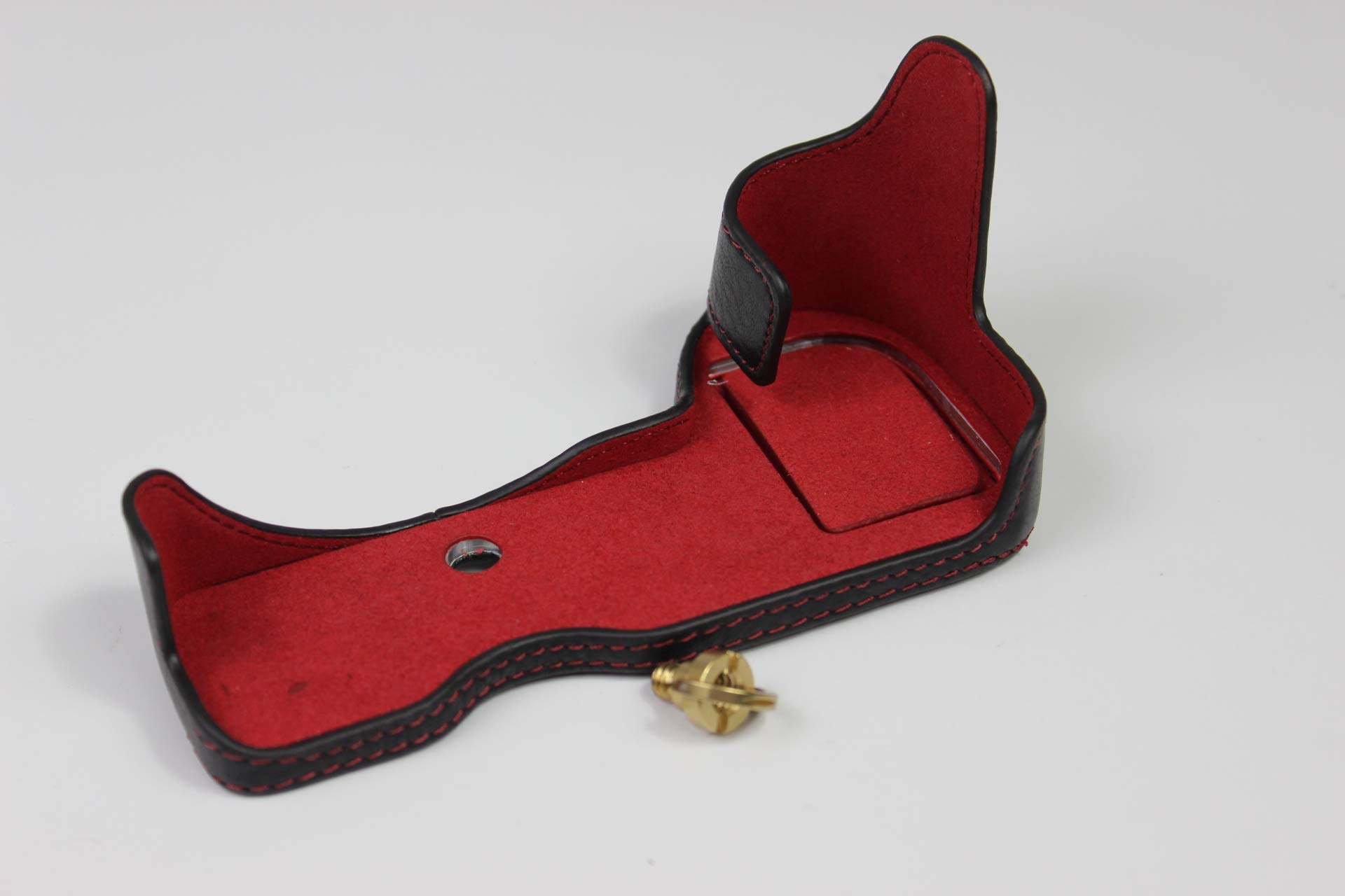 BolinUS Handmade Leather Camera Case for Nikon Z5 Z6 Z7 - BolinUS Genuine Half Cover with Hand Strap (Black) - View 8 of 9