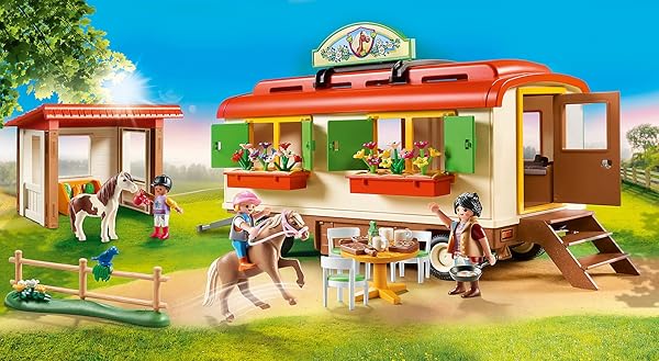 Playmobil Playmobil Pony Shelter with Mobile Home for Creative Play and Adventure - View 3 of 5
