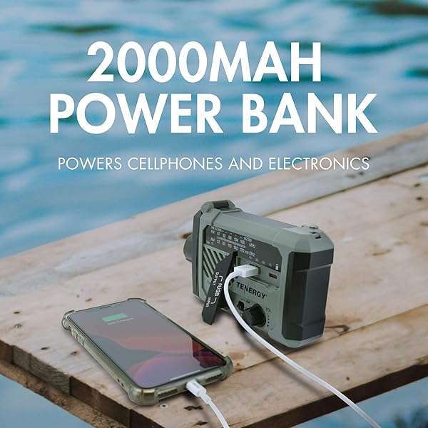 Tenergy Emergency Ready: Tenergy Hand Crank Weather Radio with LED, SOS Alarm & Phone Charger - View 8 of 10