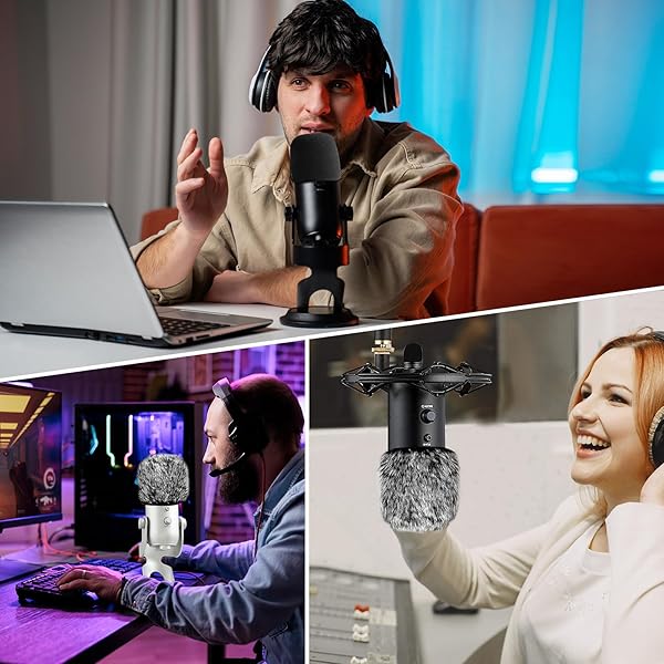 ChromLives ChromLives Mic Cover 2Pack for Blue Yeti and Yeti Pro Microphones Foam Windscreen and Furry Wind Muff - View 8 of 8