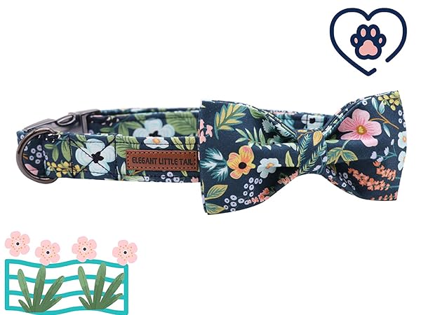 Elegant little tail Elegant Bowtie Dog Collar for Small Medium Large Dogs Soft Comfy Adjustable Pet Gift - View 3 of 8