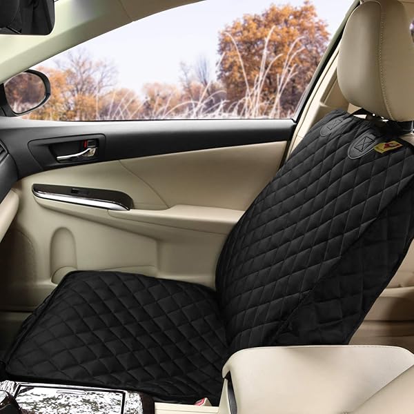 Bark Lover Bark Lover Deluxe Dog Seat Cover Waterproof Durable Nonslip Front Seat Protector Universal Size for Dogs and Kids Black - View 4 of 7