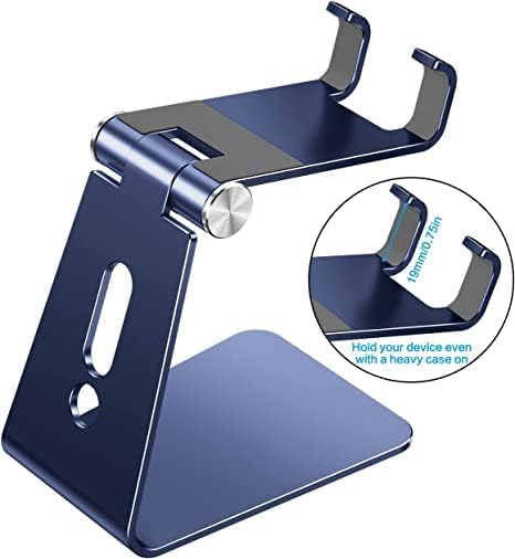 OMOTON OMOTON Adjustable Cell Phone Stand C2 Aluminum Desktop Holder for iPhone Samsung Google Pixel Android Phones Navy Blue - View 3 of 7