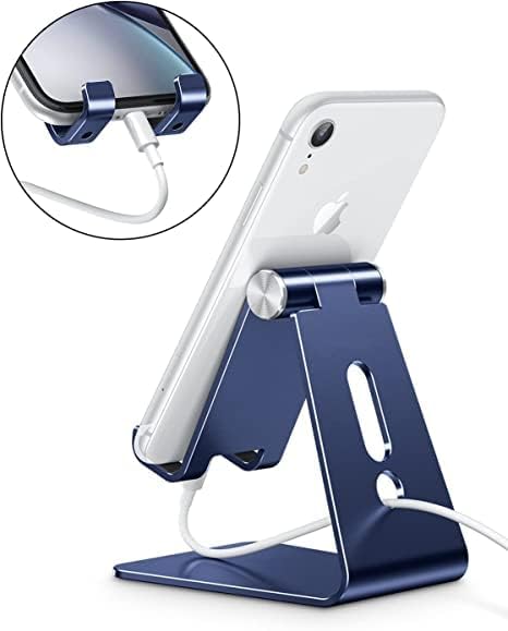 OMOTON OMOTON Adjustable Cell Phone Stand C2 Aluminum Desktop Holder for iPhone Samsung Google Pixel Android Phones Navy Blue - View 7 of 7