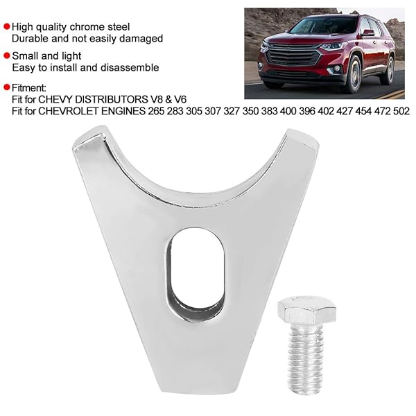 Aramox Chrome Steel Distributor Clamp Hold Down Screw for Chevy V8 V6 SBC BBC Fit - View 5 of 9