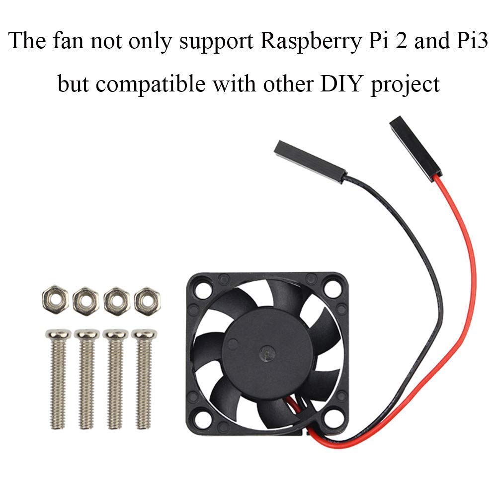 Raspberry Pi Fan 10 Pack CPU Cooling Heatsink Cooler for Pi4 Pi3 Pi2 Pi1 with One-to-Two Interface 3.3V 5V - View 3 of 8