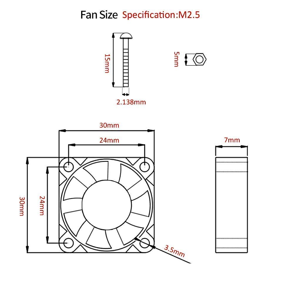 Raspberry Pi Fan 10 Pack CPU Cooling Heatsink Cooler for Pi4 Pi3 Pi2 Pi1 with One-to-Two Interface 3.3V 5V - View 6 of 8
