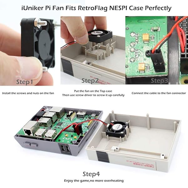 AOICRIE Raspberry Pi Cooling Fan 8Pcs Brushless CPU Heatsink Cooler Connector for Raspberry Pi 4 3 B+ 3 2 1 - View 5 of 10