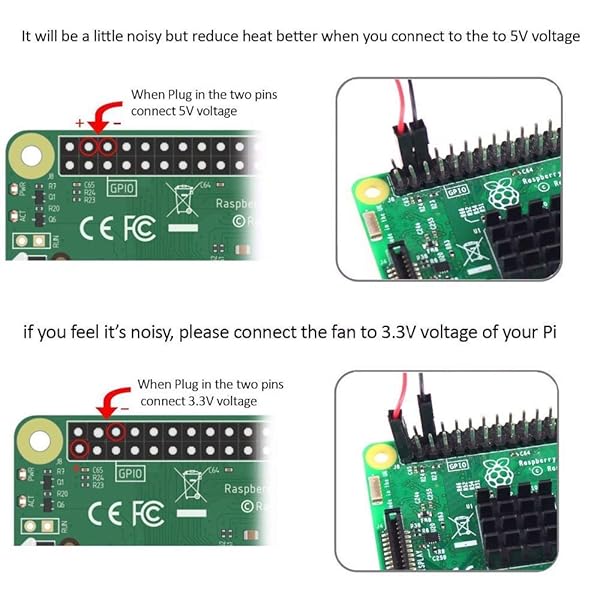 AOICRIE Raspberry Pi Cooling Fan 8Pcs Brushless CPU Heatsink Cooler Connector for Raspberry Pi 4 3 B+ 3 2 1 - View 6 of 10