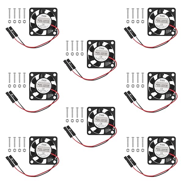 AOICRIE Raspberry Pi Cooling Fan 8Pcs Brushless CPU Heatsink Cooler Connector for Raspberry Pi 4 3 B+ 3 2 1 - View 2 of 10
