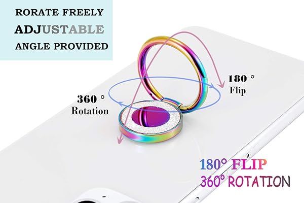 lenoup Lenoup Rainbow Glitter Phone Ring Holder Iridescent Sparkle Kickstand Cell Phone Finger Grip Compatible with Most Phones - View 4 of 9