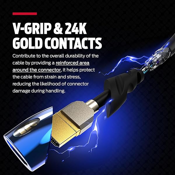 Monster Monster 12ft. 8K Ultra High-Speed HDMI 2.1 Cable 48Gbps with eARC, Certified 8K @60Hz, 4K@120Hz – Compatible with PS5, PS4, Xbox Series X, Roku, Apple, Fire TV, Smart TV, Gaming Monitor - View 7 of 10