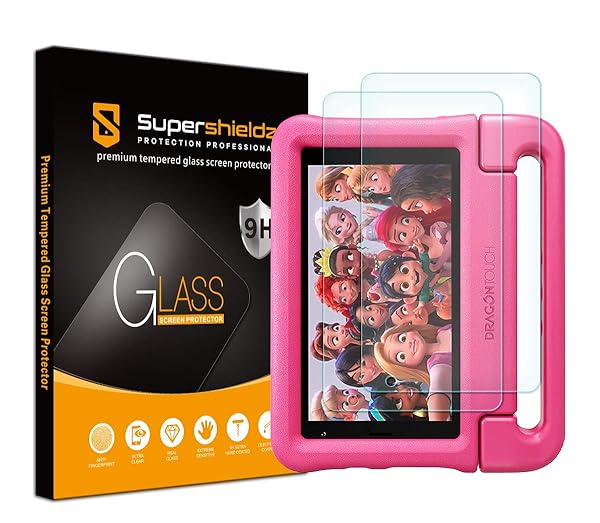 Supershieldz Supershieldz 2 Pack Tempered Glass Screen Protector for Dragon Touch KidzPad Y88X 7 Kids Tablet Anti Scratch Bubble Free - View 2 of 6