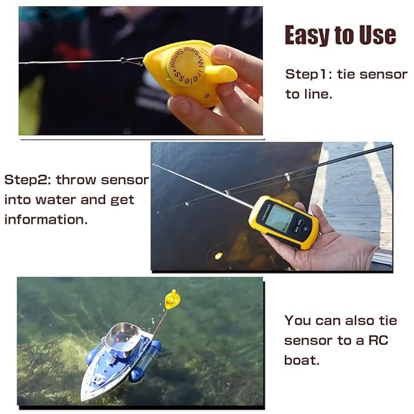 LUCKYLAKER LUCKYLAKER Portable Wireless Fish Finder Handheld Depth Finder with Sonar Display and Color Screen for Boats and Fishing - View 7 of 8