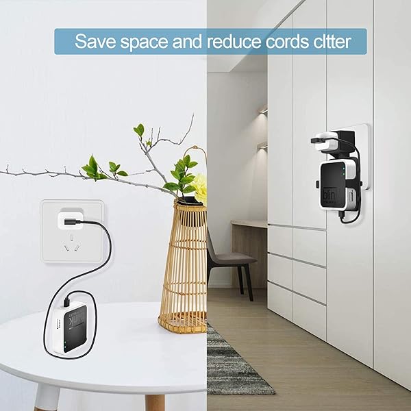 HOLACA Outlet Wall Mount for Blink Sync Module 2 Simple Mount Bracket Holder for Blink Outdoor Indoor Home Security Camera Easy Mount Short Cable Black - View 3 of 8