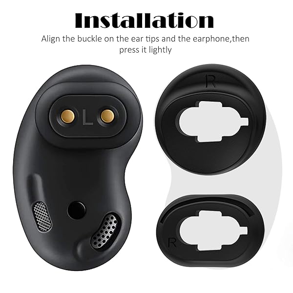 KPYJA KPYJA Silicone Ear Tips Replacement for Galaxy Buds Live 4 Pairs Black Accessories - View 6 of 8