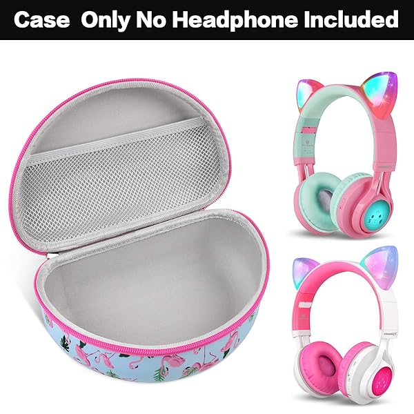 PAIYULE Headphone Case for Riwbox CT-7 Pink iClever ONITOO TCJJ Cat Ear Wireless Bluetooth Picun FosPower Over-Ear Headphones Kids Box Only - View 3 of 8