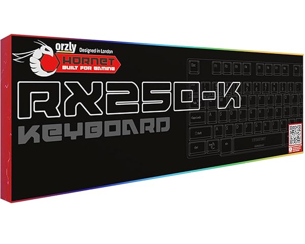 Orzly Orzly RX-250 Hornet Edition RGB Gaming Keyboard USB Wired for PC PS4 PS5 Xbox Nintendo Switch Black - View 3 of 9