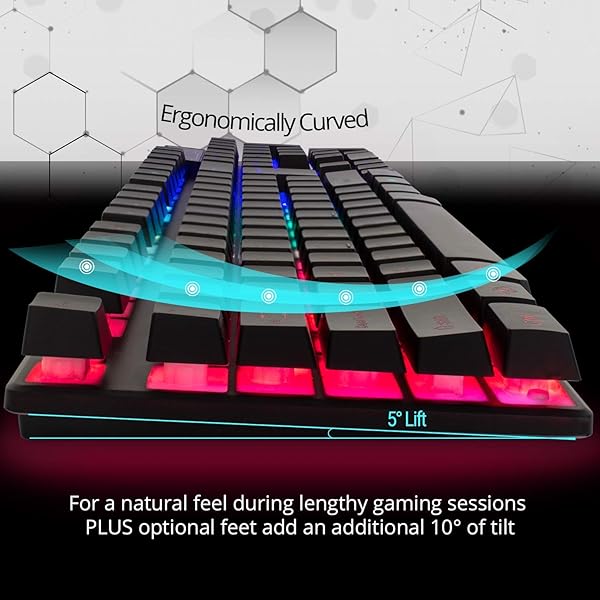 Orzly Orzly RX-250 Hornet Edition RGB Gaming Keyboard USB Wired for PC PS4 PS5 Xbox Nintendo Switch Black - View 6 of 9