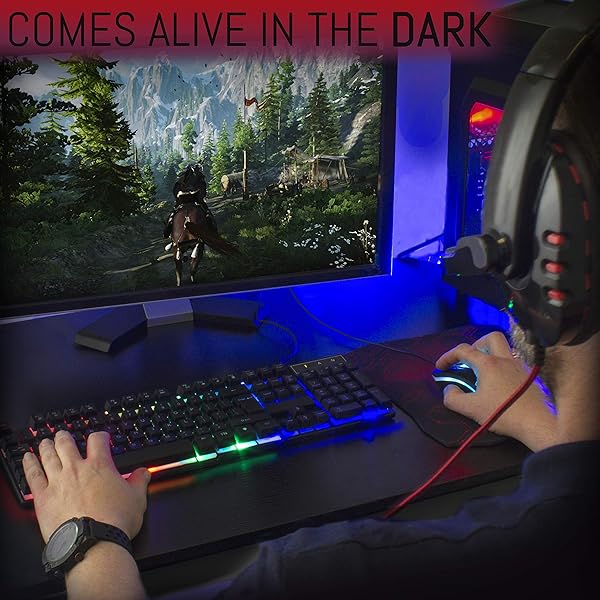 Orzly Orzly RX-250 Hornet Edition RGB Gaming Keyboard USB Wired for PC PS4 PS5 Xbox Nintendo Switch Black - View 8 of 9