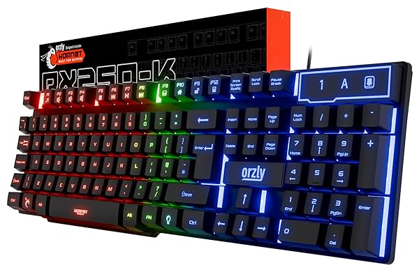 Orzly Orzly RX-250 Hornet Edition RGB Gaming Keyboard USB Wired for PC PS4 PS5 Xbox Nintendo Switch Black - View 2 of 9