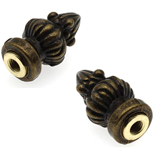 FDXGYH "2pcs 1-3/8" Brass Lamp Finial - Bronze Metal Knob for Tiffany Style Lamps & Shades"