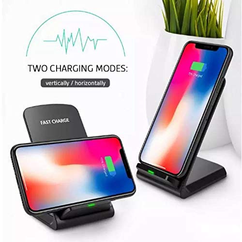 BoxWave BoxWave Wireless QuickCharge Stand for BLU G90 Pro 15W Desktop Qi Charger Jet Black - View 4 of 9