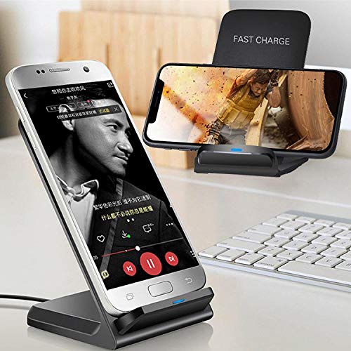 BoxWave BoxWave Wireless QuickCharge Stand for BLU G90 Pro 15W Desktop Qi Charger Jet Black - View 5 of 9