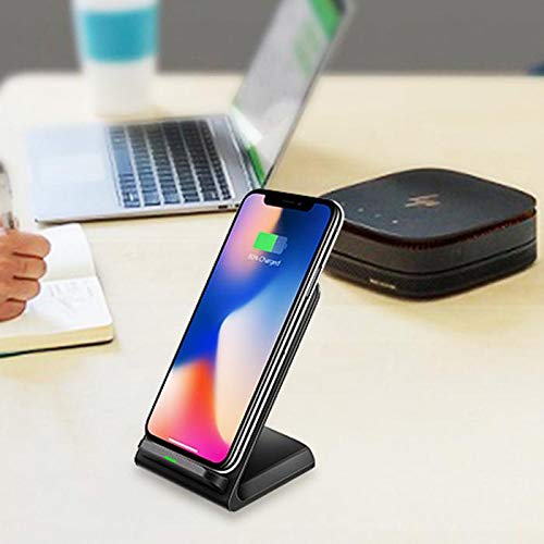 BoxWave BoxWave Wireless QuickCharge Stand for BLU G90 Pro 15W Desktop Qi Charger Jet Black - View 6 of 9