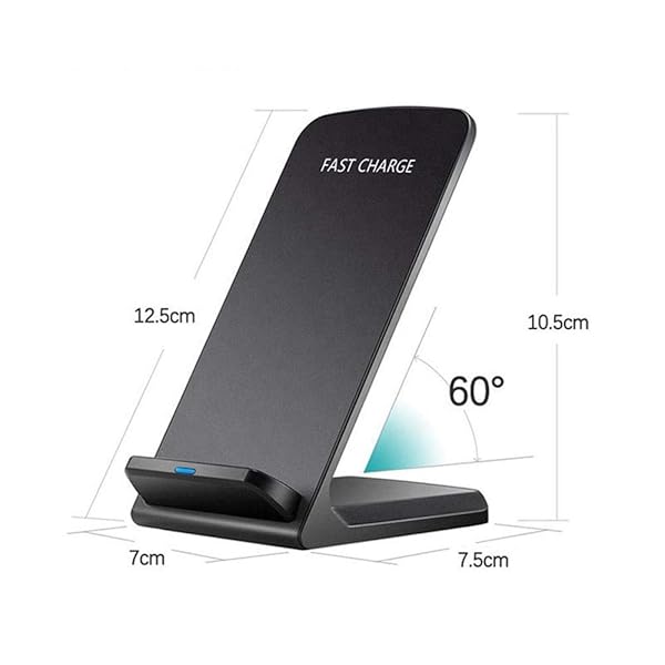 BoxWave BoxWave Wireless QuickCharge Stand for BLU G90 Pro 15W Desktop Qi Charger Jet Black - View 8 of 9