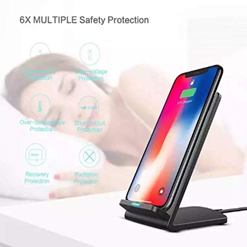 BoxWave BoxWave Wireless QuickCharge Stand for BLU G90 Pro 15W Desktop Qi Charger Jet Black - View 9 of 9