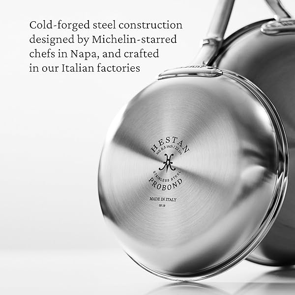 Hestan Hestan ProBond Forged TITUM 12.5 Inch Professional Clad Stainless Steel Nonstick Frying Pan Induction Compatible PFOA Free - View 4 of 10