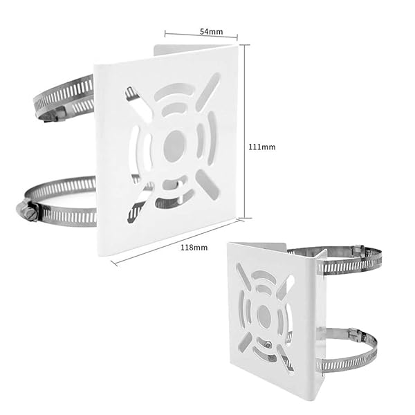 Ahn'Qiraj AhnQiraj 2Pcs Universal Vertical Pole Mount Bracket for CCTV Security Camera PTZ Dome Wall Mounting Adapter with 8 Loops - View 3 of 8