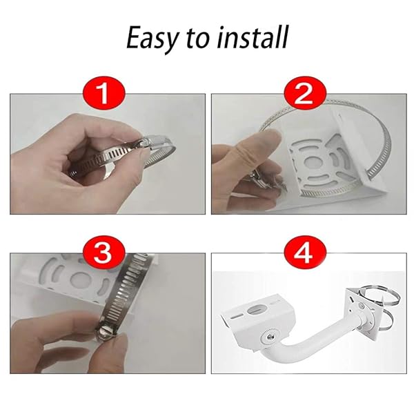 Ahn'Qiraj AhnQiraj 2Pcs Universal Vertical Pole Mount Bracket for CCTV Security Camera PTZ Dome Wall Mounting Adapter with 8 Loops - View 7 of 8