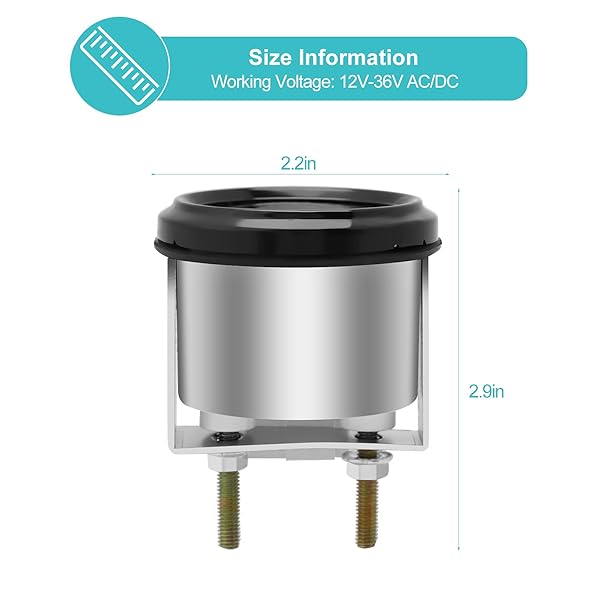 Yosoo Health Gear Quartz Hour Meter 12-36V DC AC for Boat Auto ATV UTV Snowmobile Lawn Tractors Generators Automotive Replacement Hour Gauge - View 6 of 8