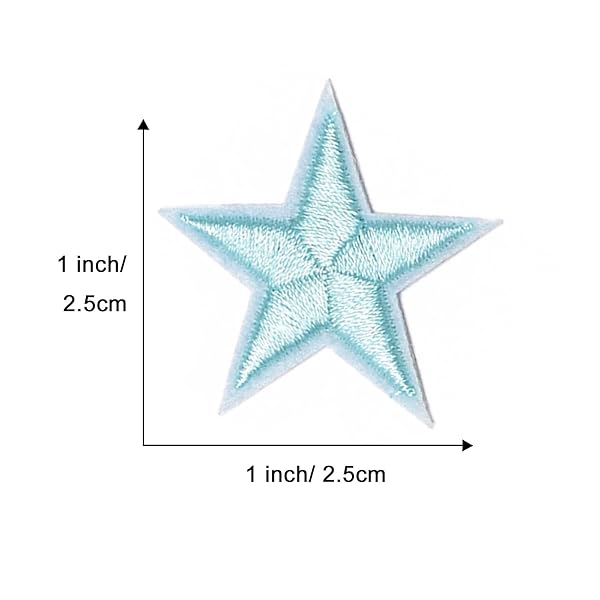 OLIREXD 60 Pcs Royal Blue 5-Pointed Star Iron-On Patches for DIY Clothing Craft Decoration and Repair for Jackets and Jeans - View 5 of 5