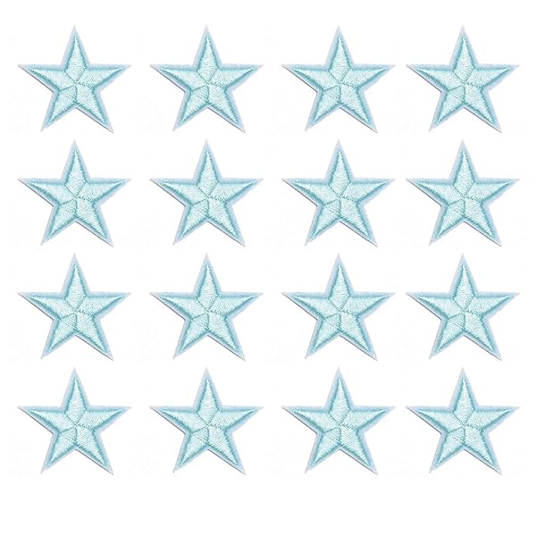 OLIREXD 60 Pcs Royal Blue 5-Pointed Star Iron-On Patches for DIY Clothing Craft Decoration and Repair for Jackets and Jeans