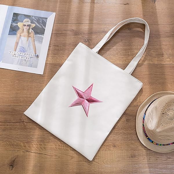 OLIREXD 60 Pcs Pink 5-Pointed Star Iron-On Patches for DIY Clothing Craft Decoration and Repair for Jackets and Jeans - View 4 of 6