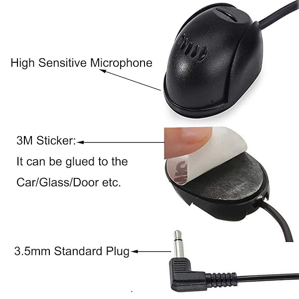 NowTH NowTH 3.5mm Car Microphone with 9.85 Feet Cable for Head Unit Stereo GPS and DVD Audio Systems - View 4 of 8