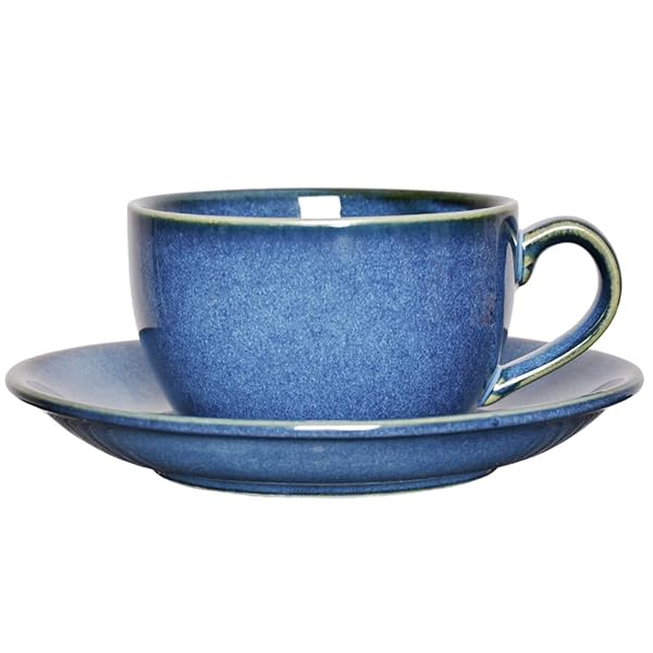 Bosmarlin Bosmarlin Ceramic Coffee Cup Mug Set of 2 Royal Blue for Latte Cappuccino Tea 8.5 Oz Dishwasher and Microwave Safe