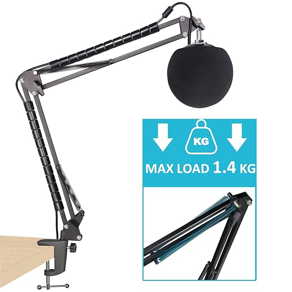SUNMON Snowball iCE Mic Boom Arm Stand with Pop Filter for Blue Snowball Ice USB Microphone by SUNMON - View 3 of 8