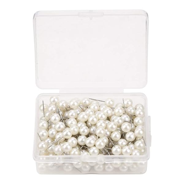 200PCS Oumefar Pearl Push Pins - Decorative Thumb Tacks for Crafting, DIY, and Wedding Decor