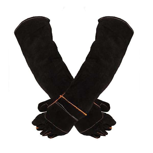 Less bad Less Bad Animal Protection Gloves: Anti-Bite & Scratch Handling for Dogs, Cats, Birds & Reptiles (Black-1)