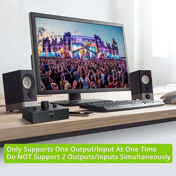 LiNKFOR LiNKFOR 2 Ports 3.5mm Stereo Audio Selector Box - Mute Button, Plug & Play for PC, Laptop, CD Player & Headphones - View 7 of 11