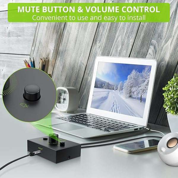 LiNKFOR LiNKFOR 2 Ports 3.5mm Stereo Audio Selector Box - Mute Button, Plug & Play for PC, Laptop, CD Player & Headphones - View 8 of 11