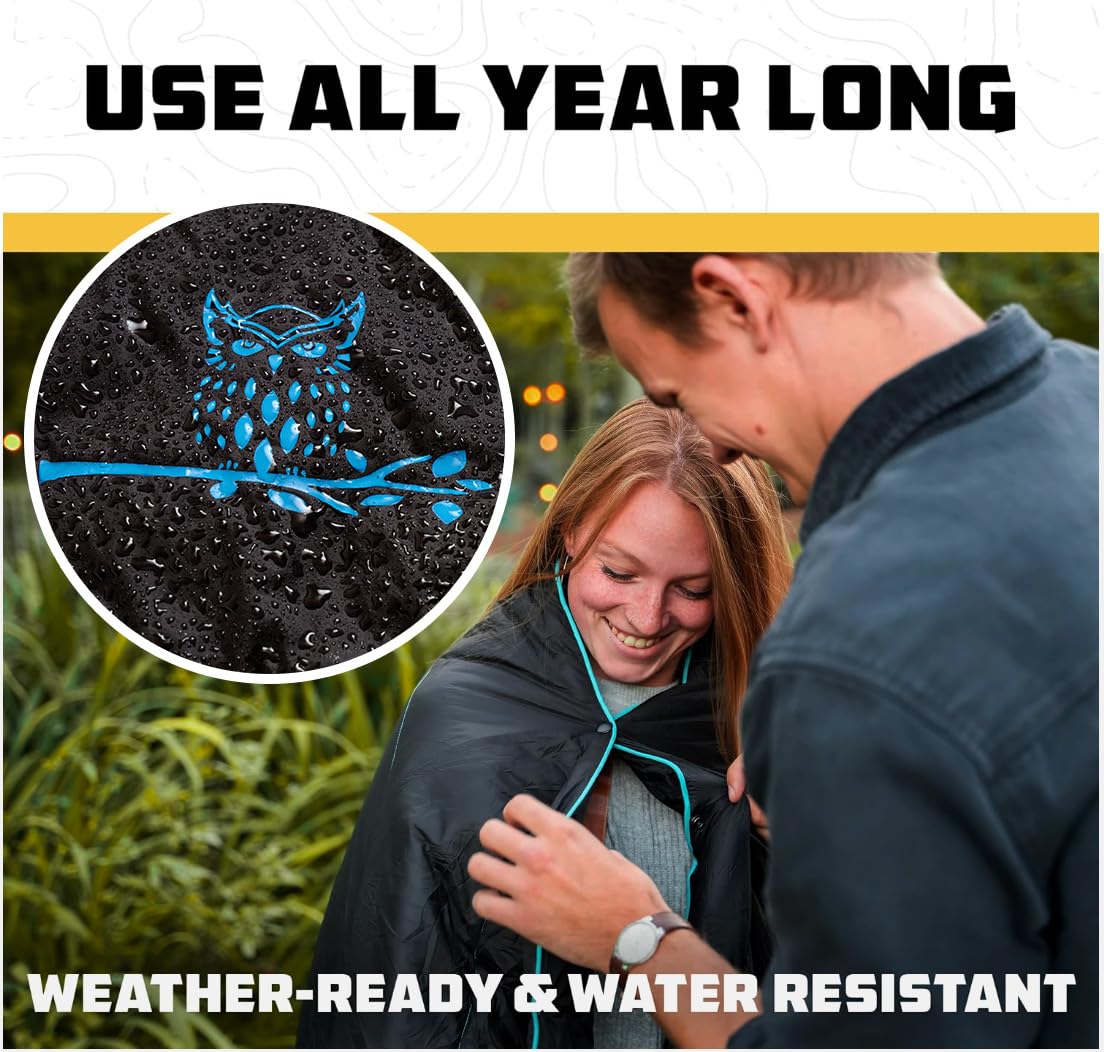 Wise Owl Outfitters Wise Owl Outfitters Packable Nylon Camping Blanket - Waterproof Quilt for Hiking, Travel & Stadium Use - View 4 of 8