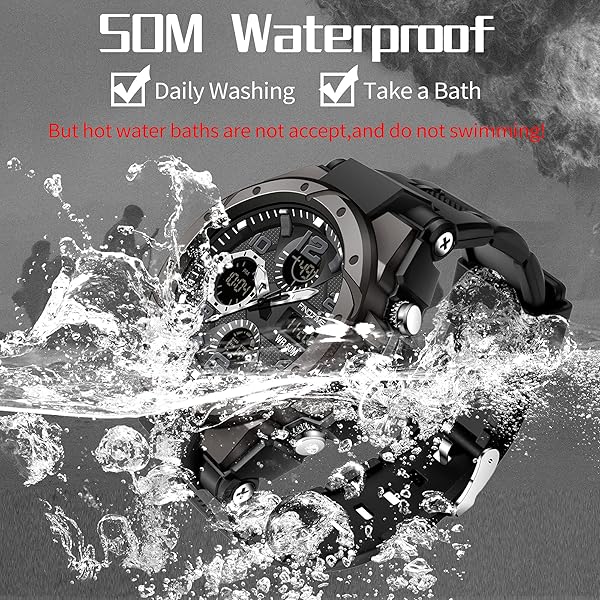 findtime FindTime Military Watches for Men: Tactical, Waterproof, & Stylish Sports Watches in Black, Green, Gold, Silver, Blue & Purple - View 6 of 7